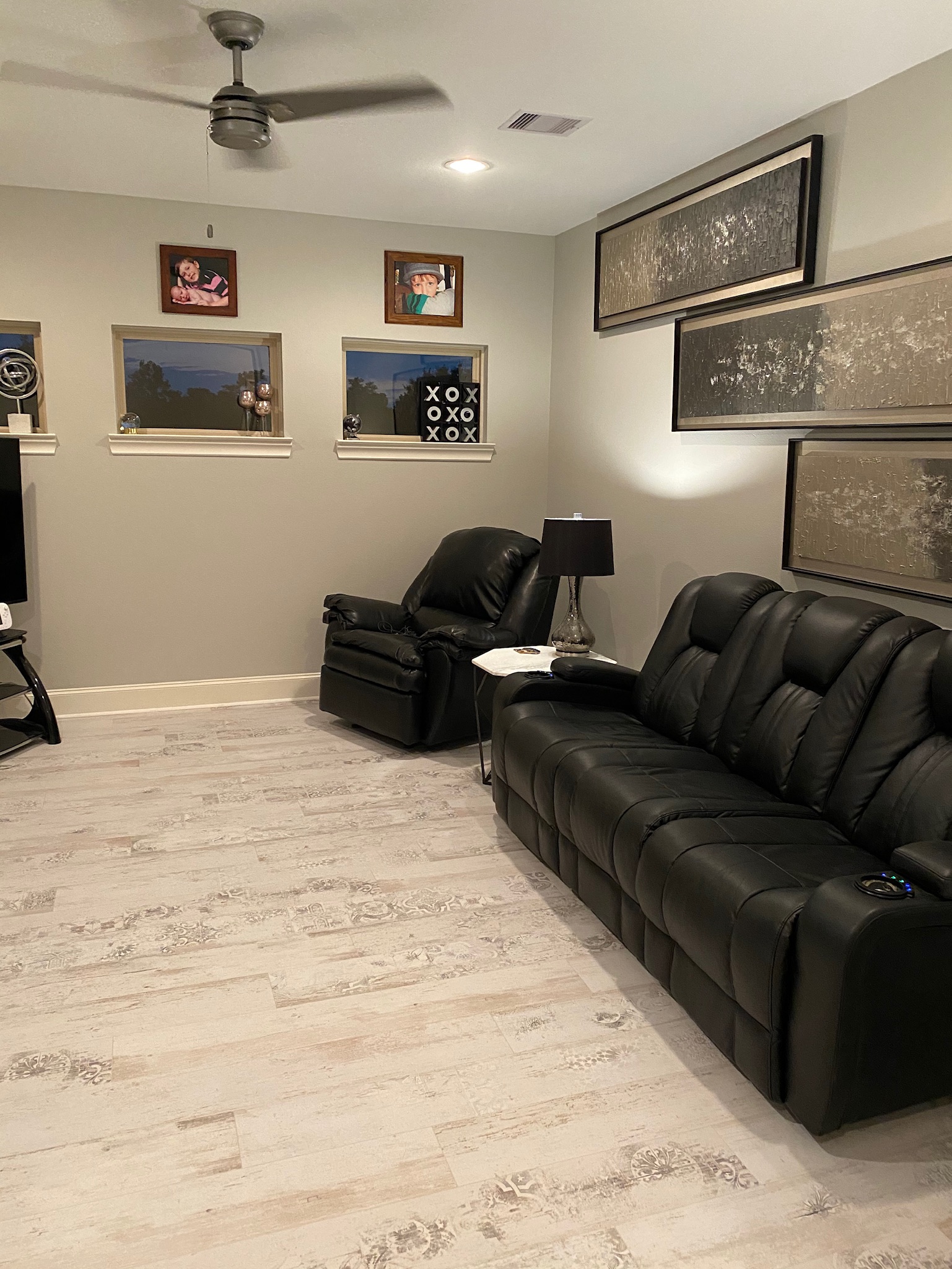 basement, vinyl flooring installation, WFA's Custom Hardwood Floors, houston texas